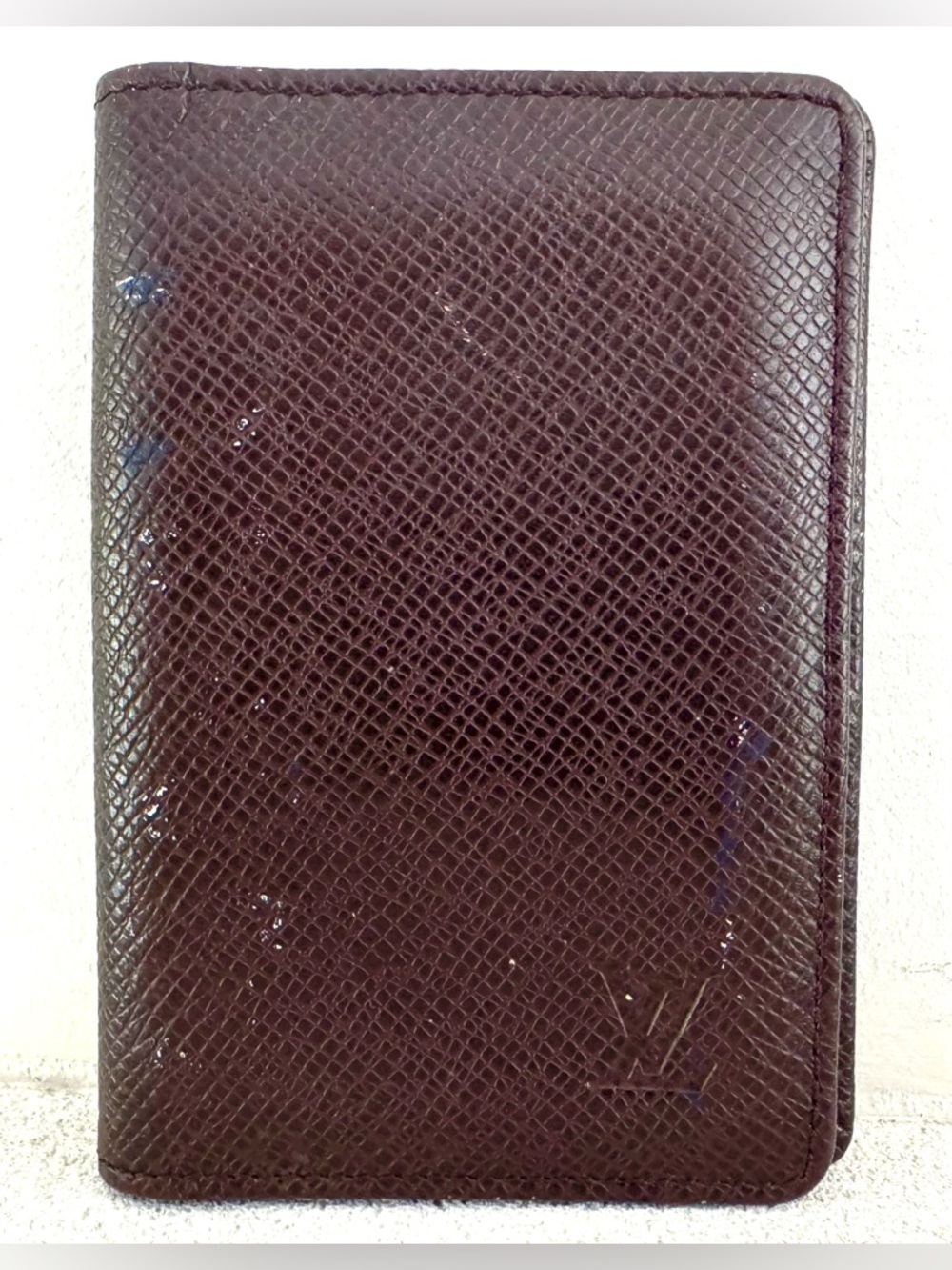 LOUIS VUITTON Taiga Leather Bifold Card Case Brown